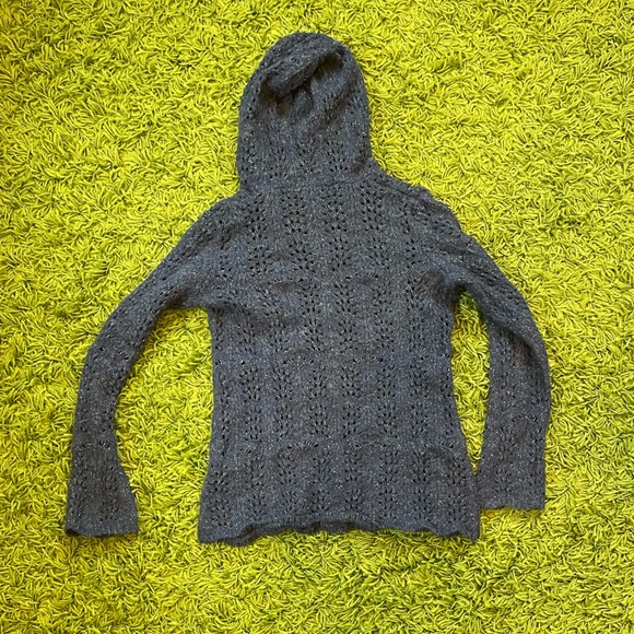 vintage pointelle knitted hooded sweatshirt - Picture 7 of 7